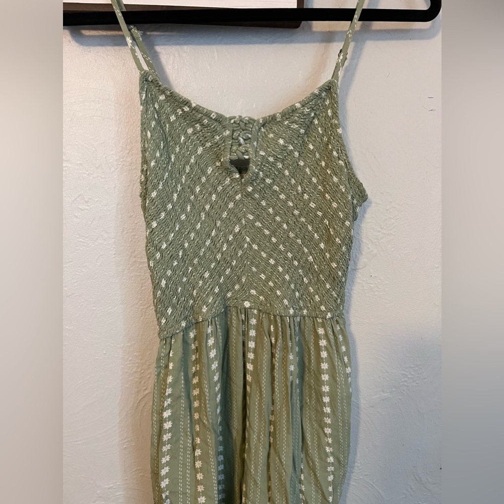 Green Flare Leg Jumpsuit
